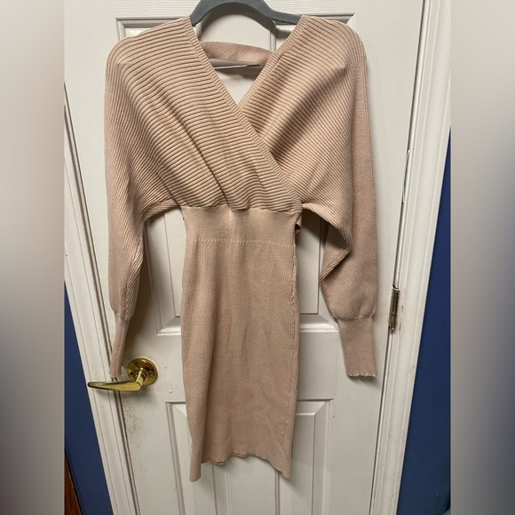 Winter Sweater Dress for Women 2024 Trendy High Waist Batwing Sleeve L - Picture 5 of 9